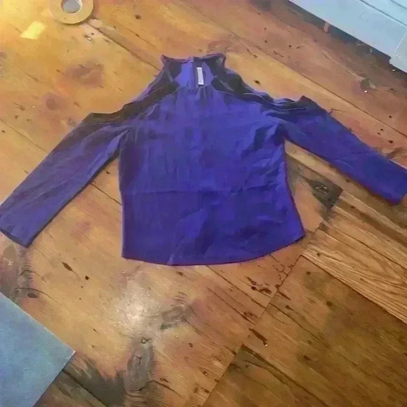 Ramy Brook DEEP AMETHYST Purple Anya Cold Shoulder Blouse, US Small - Picture 5 of 16